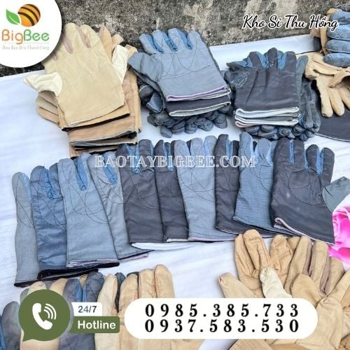 Bao tay vải kaki sợi dày chống cắt, chịu nhiệt cao Bao tay vải kaki sợi dày chống cắt, chịu nhiệt cao