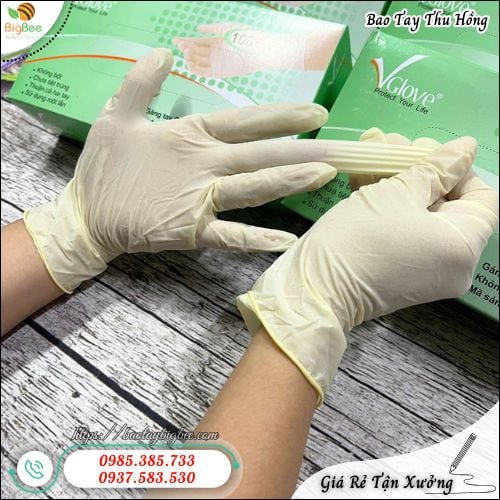 Găng Tay Latex Không Bột Dùng Một Lần Co Dãn Tiện Lợi. Găng Tay Latex Không Bột Dùng Một Lần Co Dãn Tiện Lợi.