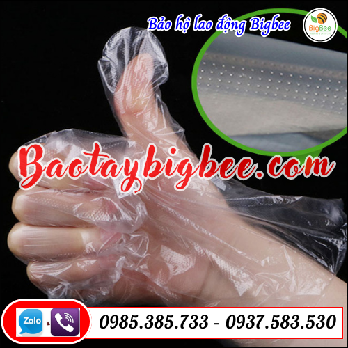 Găng tay nilon dùng 1 lần.  Găng tay nilon dùng 1 lần.