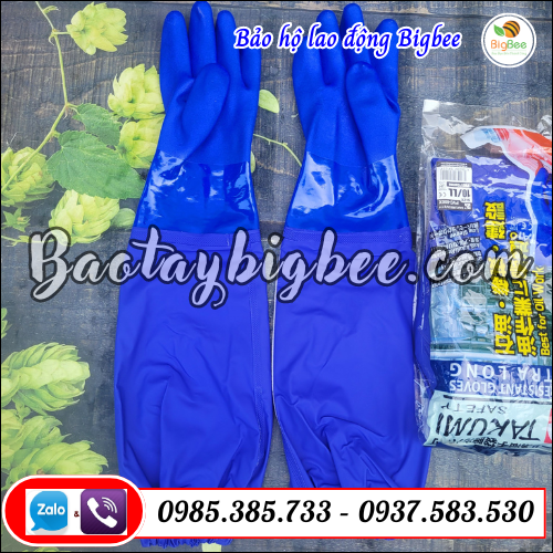 Găng tay Pvc chống hóa chất lót sợi cotton. Găng tay Pvc chống hóa chất lót sợi cotton.