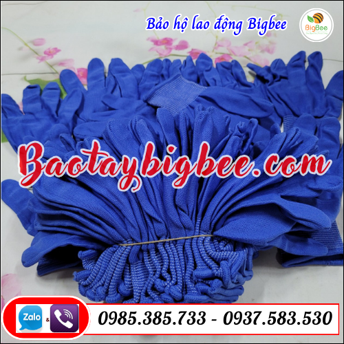 Bao tay - Găng tay thun mỏng màu xanh.