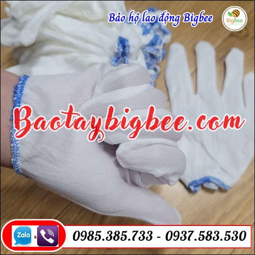 Bao tay trắng mỏng bo T5. Bao tay trắng mỏng bo T5.