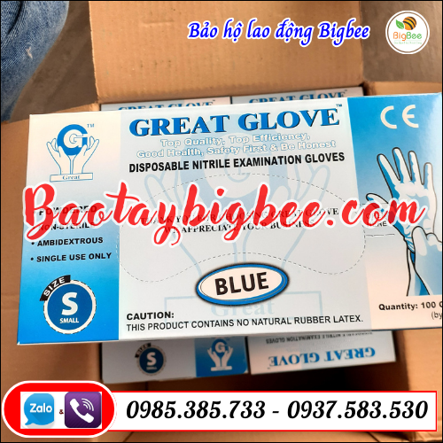 Găng tay y tế nitrile có bột.