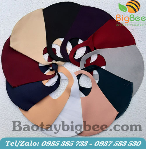 Khẩu trang vải su trơn nhiều màu Khẩu trang vải su trơn nhiều màu