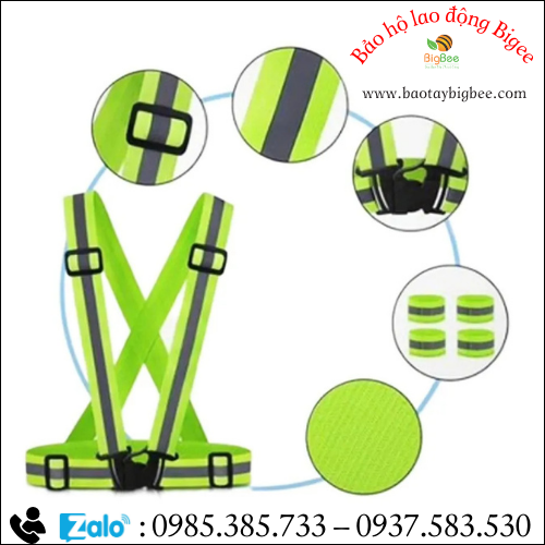 Chi tiết dây áo phản quang bảo hộ lao động.  Chi tiết dây áo phản quang bảo hộ lao động.