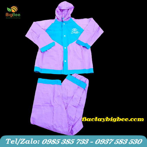 Áo mưa bộ trẻ em màu tím - xanh Áo mưa bộ trẻ em màu tím - xanh