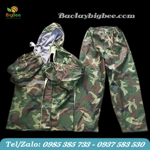 Áo mưa bộ màu lính rằn ri  Áo mưa bộ màu lính rằn ri