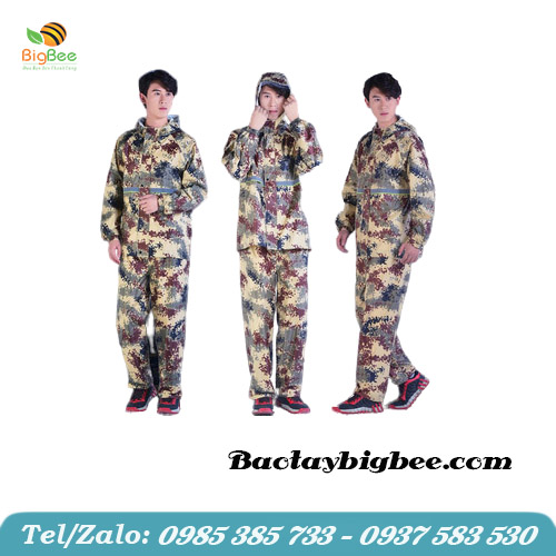 Áo mưa bộ màu lính rằn ri  Áo mưa bộ màu lính rằn ri