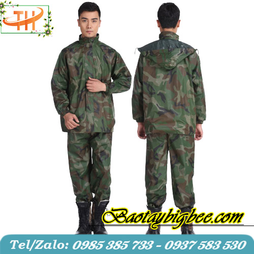 Áo mưa bộ màu lính vải dù đi mưa Áo mưa bộ màu lính vải dù đi mưa