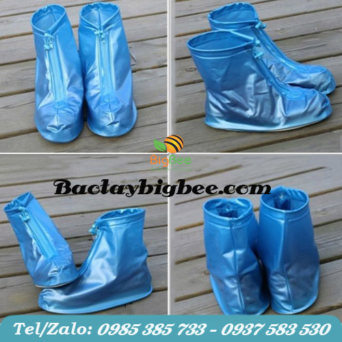 Mặt trước, mặt sau, mặt nghiêng của bọc giày đi mưa cổ thấp Mặt trước, mặt sau, mặt nghiêng của bọc giày đi mưa cổ thấp