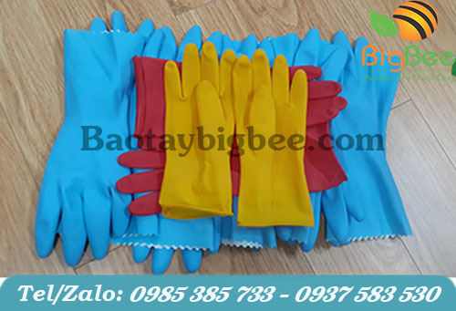 Găng tay cao su nhiều màu Găng tay cao su nhiều màu