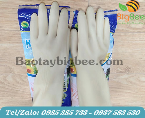Găng tay cao su màu trắng Găng tay cao su màu trắng
