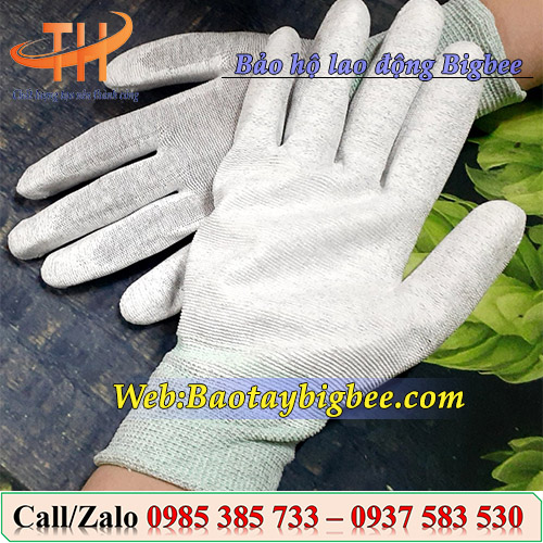 Găng tay phủ Pu chống tĩnh điện lòng bàn tay Găng tay phủ Pu chống tĩnh điện lòng bàn tay