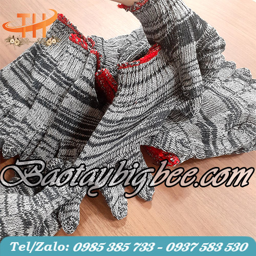 Bao tay len màu muối tiêu Bao tay len màu muối tiêu