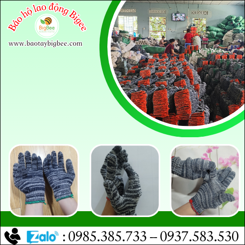 Găng tay len bảo hộ màu muối tiêu giá rẻ. Găng tay len bảo hộ màu muối tiêu giá rẻ.