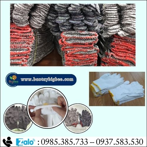 Găng tay len bảo hộ sợi poly trắng - đen - màu. Găng tay len bảo hộ sợi poly trắng - đen - màu.