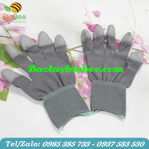 Găng tay phủ PU ngón tay chống tĩnh điện màu xám. Găng tay phủ PU ngón tay chống tĩnh điện màu xám.