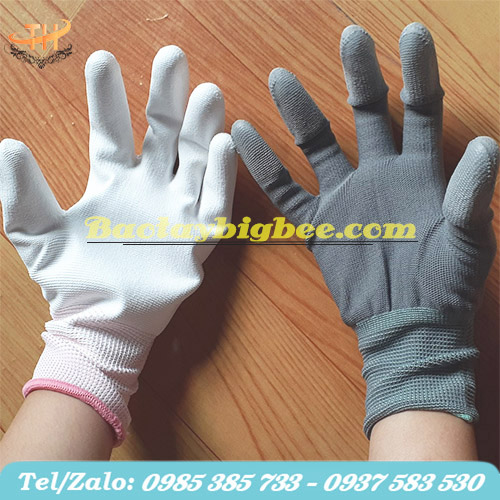 Găng tay phủ PU lòng và ngón tay chống tĩnh điện Găng tay phủ PU lòng và ngón tay chống tĩnh điện