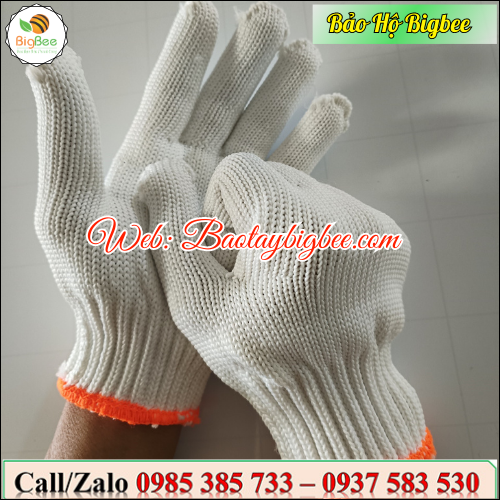 >>Găng tay bảo hộ len sợi poly màu trắng<< >>Găng tay bảo hộ len sợi poly màu trắng<<