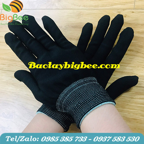 Găng tay vải thun màu đen Găng tay vải thun màu đen