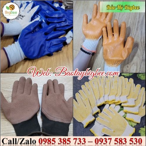 Bao tay - găng tay bảo hộ lao động phủ cao su Bao tay - găng tay bảo hộ lao động phủ cao su