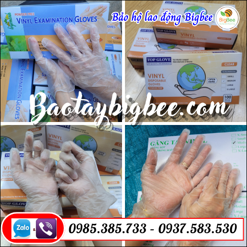 Găng tay công nghiệp vinyl (găng tay trong suốt). Găng tay công nghiệp vinyl (găng tay trong suốt).