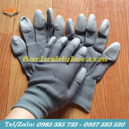 Găng tay chống tĩnh điện phủ PU đầu ngón Găng tay chống tĩnh điện phủ PU đầu ngón