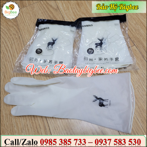 >>Găng tay cao su con hươu trắng. >>Găng tay cao su con hươu trắng.