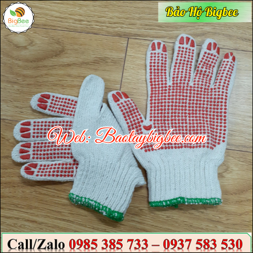 Bao tay bảo hộ hạt nhựa sợi len cotton  Bao tay bảo hộ hạt nhựa sợi len cotton