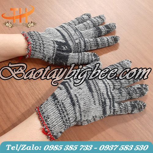 Bao tay len màu muối tiêu Bao tay len màu muối tiêu