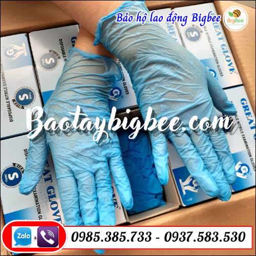 Găng tay y tế nitrile có bột. Găng tay y tế nitrile có bột.