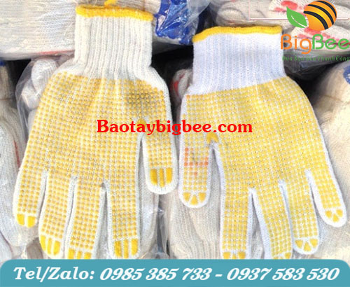 Găng tay bốc gạch phủ hạt nhựa Găng tay bốc gạch phủ hạt nhựa