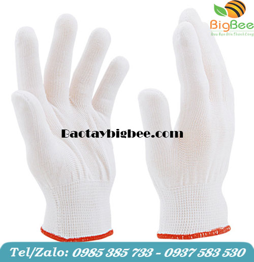 Găng tay len sợi poly trắng Găng tay len sợi poly trắng