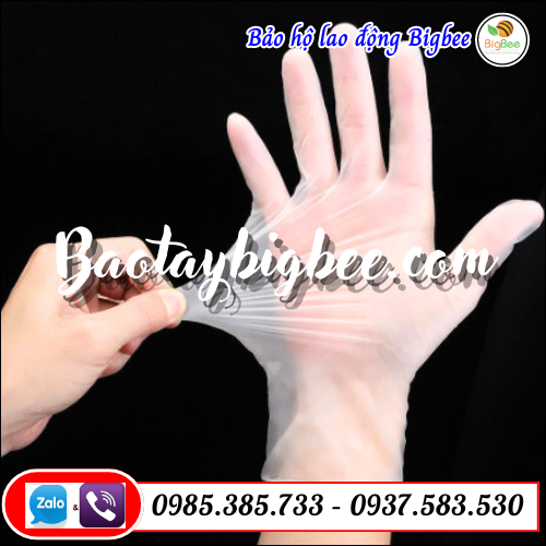 Găng tay vinyl trong suốt không bột. Găng tay vinyl trong suốt không bột.