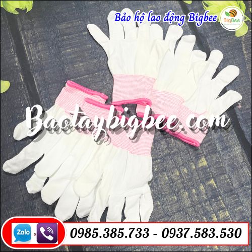 Găng tay vải mỏng - bao tay thun trắng. Găng tay vải mỏng - bao tay thun trắng.