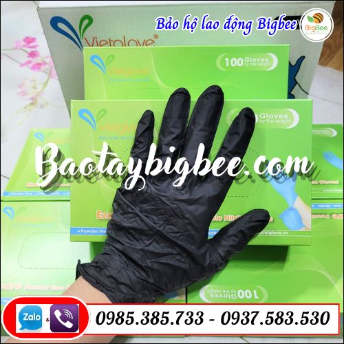 Găng tay cao su Vietglove đen giá sỉ. Găng tay cao su Vietglove đen giá sỉ.