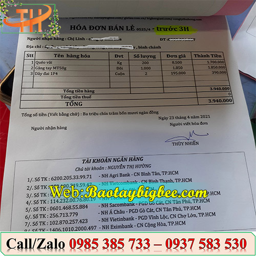 Hóa đơn mua hàng tại Thu Hồng Hóa đơn mua hàng tại Thu Hồng