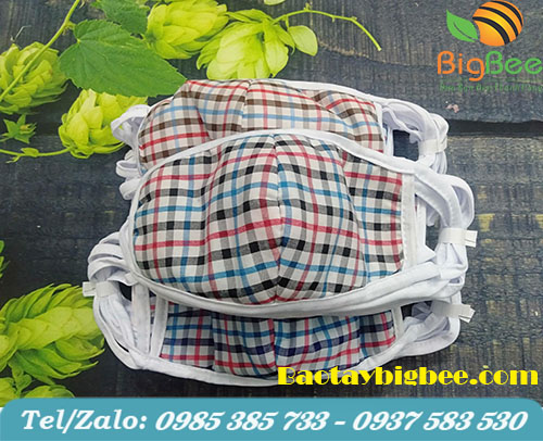 Khẩu trang vải chống nắng, chống bụi caro nam nữ. Khẩu trang vải chống nắng, chống bụi caro nam nữ.