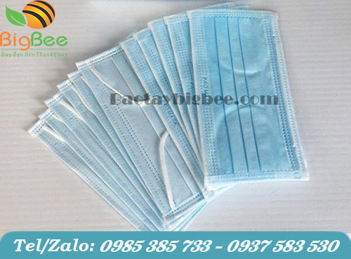 Khẩu trang y tế 3 lớp màu xanh. Khẩu trang y tế 3 lớp màu xanh.