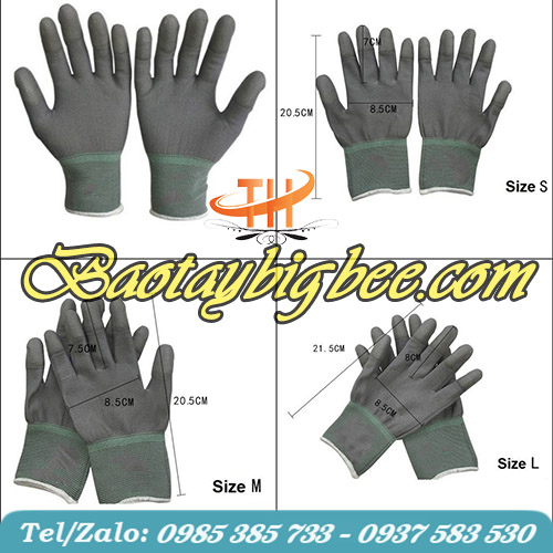 Kích thước bao tay phủ Pu