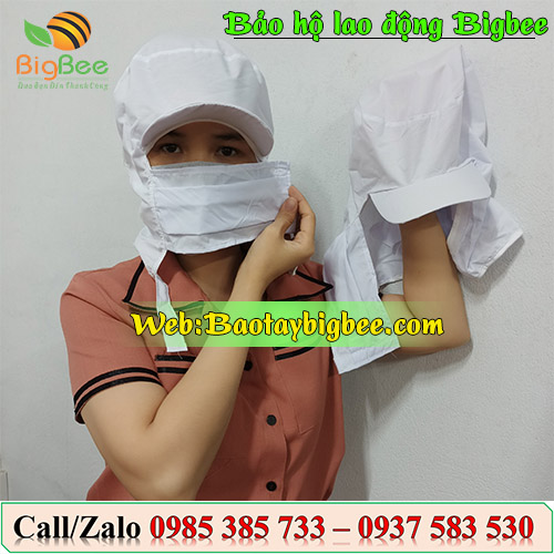 >>Nón trùm đầu thủy sản có khẩu trang màu trắng >>Nón trùm đầu thủy sản có khẩu trang màu trắng