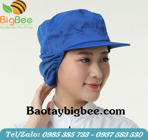 Nón trùm đầu ngành thủy sản lưỡi trai có lưới bao tóc