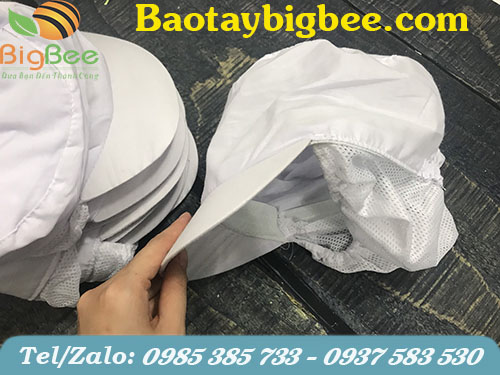 Nón trùm đầu ngành thủy sản lưỡi trai có lưới bao tóc màu trắng Nón trùm đầu ngành thủy sản lưỡi trai có lưới bao tóc màu trắng