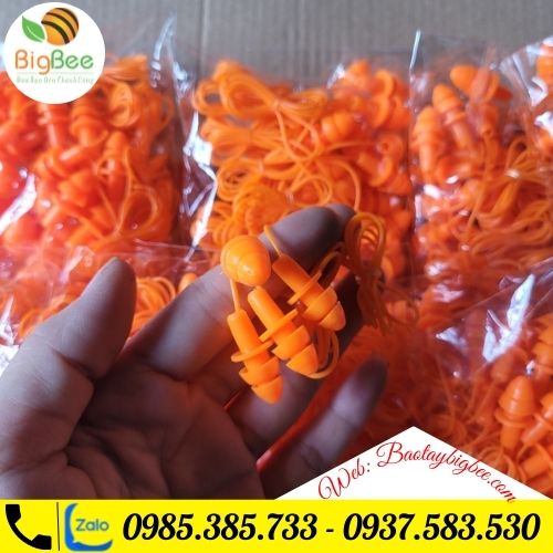 >>Nút chống ồn 2 tầng màu cam sợi gân. >>Nút chống ồn 2 tầng màu cam sợi gân.