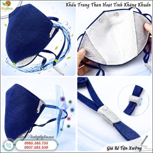 Khẩu Trang Than Hoạt Tính Chống Bụi, Khử Mùi, Kháng Khuẩn. Khẩu Trang Than Hoạt Tính Chống Bụi, Khử Mùi, Kháng Khuẩn.