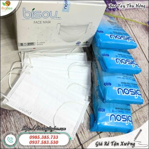 Khẩu Trang Y Tế Bisou Kháng Khuẩn Cấu Tạo 4 Lớp Lọc Khuẩn Hiệu Quả. Khẩu Trang Y Tế Bisou Kháng Khuẩn Cấu Tạo 4 Lớp Lọc Khuẩn Hiệu Quả.