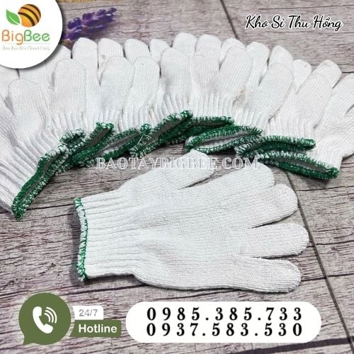Găng tay len trắng dệt chắc chắn êm tay Găng tay len trắng dệt chắc chắn êm tay