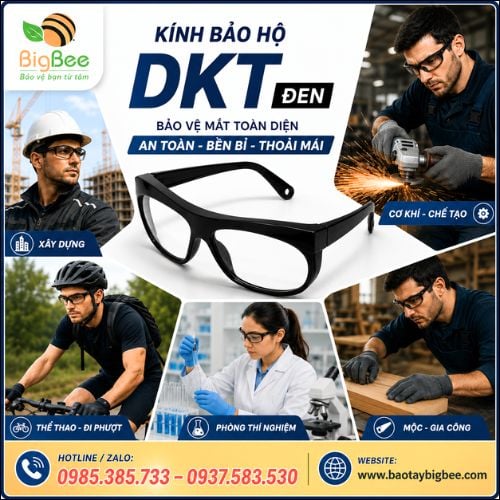 Kính Bảo Hộ DKT Đen Giảm Chói Và Bảo Vệ Mắt Tối Ưu. Kính Bảo Hộ DKT Đen Giảm Chói Và Bảo Vệ Mắt Tối Ưu.