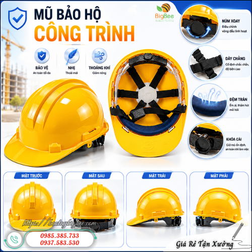 Mũ Bảo Hộ Công Trình Chống Trầy Xước Độ Bền Ổn Định. Mũ Bảo Hộ Công Trình Chống Trầy Xước Độ Bền Ổn Định.