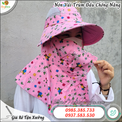 Mũ Vải Trùm Đầu Chống Nắng Nhẹ, Dễ Đội, Không Vướng. Mũ Vải Trùm Đầu Chống Nắng Nhẹ, Dễ Đội, Không Vướng.